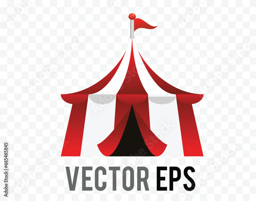 Vector gradient circular big top circus tent icon with a triangle flag on top