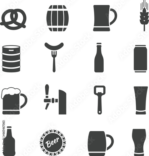 Fototapeta Naklejka Na Ścianę i Meble -  Bar item vector set, Beer icons