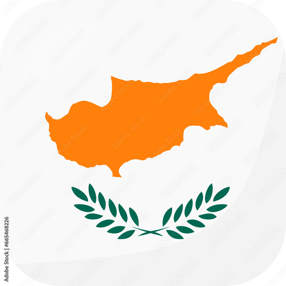 Cyprus flag square 3D cartoon style.