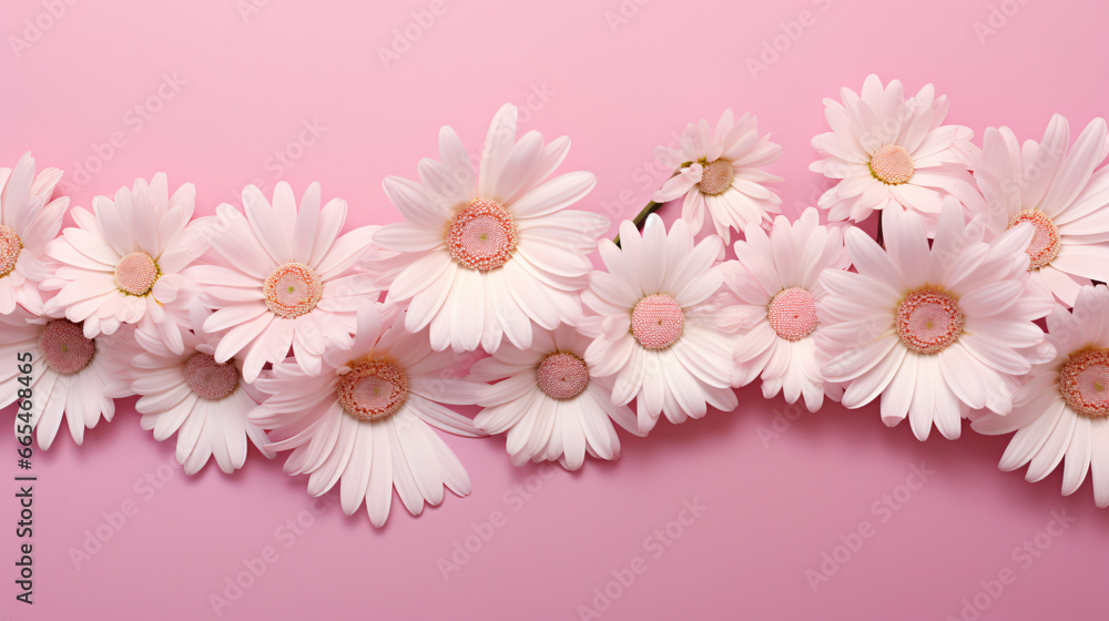 Daisies on a pink