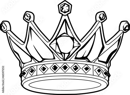 Outline illustration of crown for coloring page