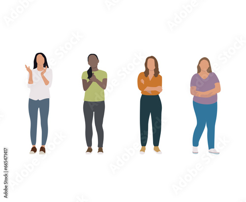 variety of different women isolated