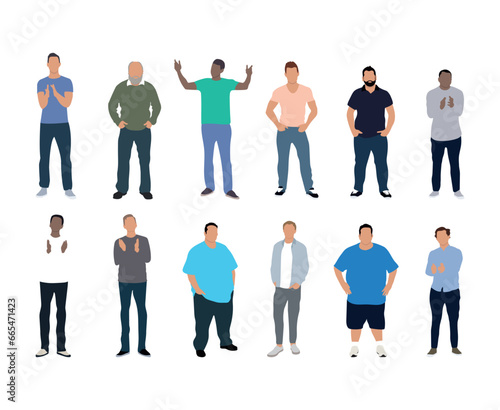 variety of different men isolated