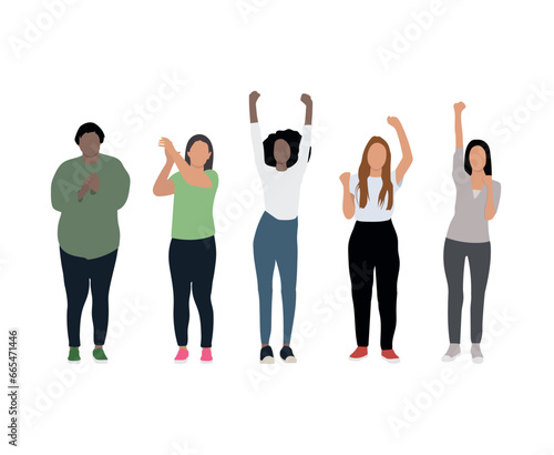 variety of different women isolated
