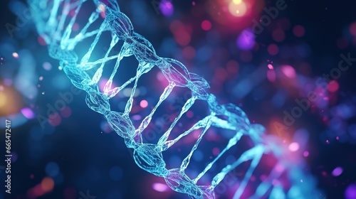 3d rendered microscopic illustration of DNA photo