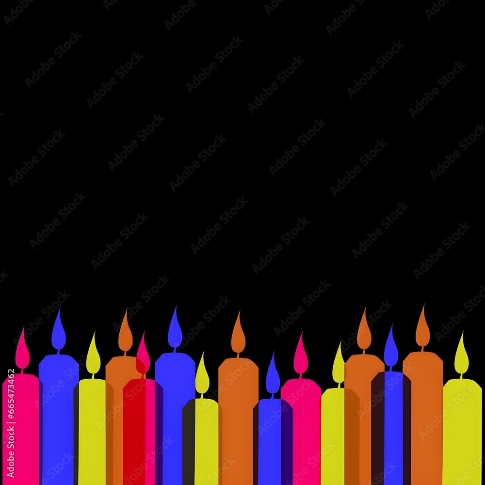 Flat Style Colorful A Lot of Illuminated Candles. Flat Style Colorful A Lot of Illuminated Candles.