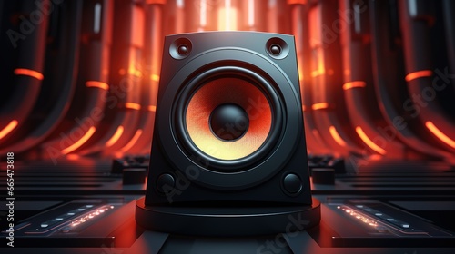 product shot of  speakers as background with lights