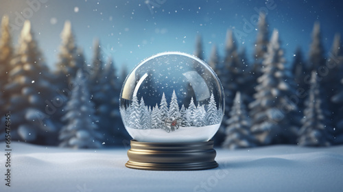 Empty snow globe 3d rendering © Fauzia