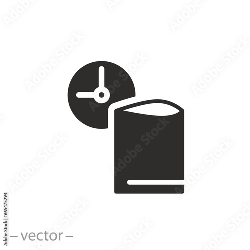 icon of expiration date product, best before date for open package, flat symbol - vector illustration