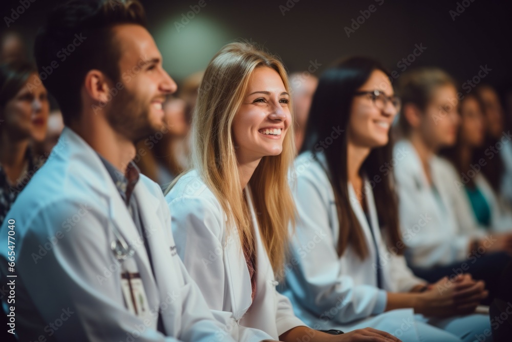 Medical Academy student. Background with selective focus and copy space Medical Academy student. Background with selective focus and copy space