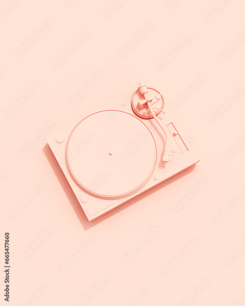 Rose pink turntable record player musical instruments equipment flat lay diagonal vibrant production background wallpaper 3d illustration render digital rendering Rose pink turntable record player musical instruments equipment flat lay diagonal vibrant production background wallpaper 3d illustration render digital rendering