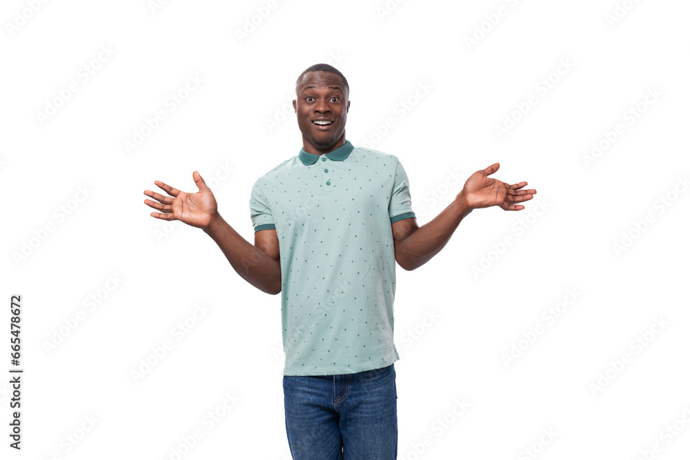 young handsome smiling african man dressed casually having doubts and thinking young handsome smiling african man dressed casually having doubts and thinking