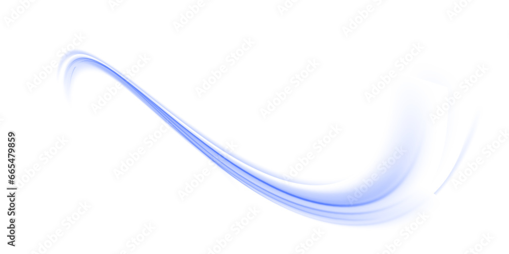 Luminous blue lines png of speed. Format PNG. Light glowing effect png. Abstract motion lines. Light trail wave, fire path trace line, car lights, optic fiber and incandescence curve twirl