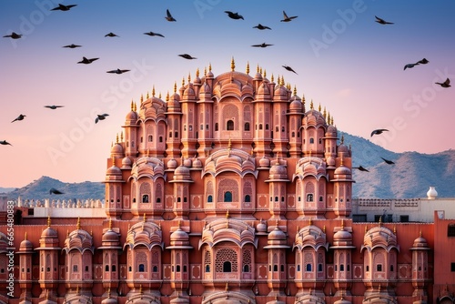 Hawa Mahal, the Temple of the Winds, Jaipur, Rajasthan, India, Hawa Mahal palace Palace of the Winds in Jaipur, Rajasthan, AI Generated