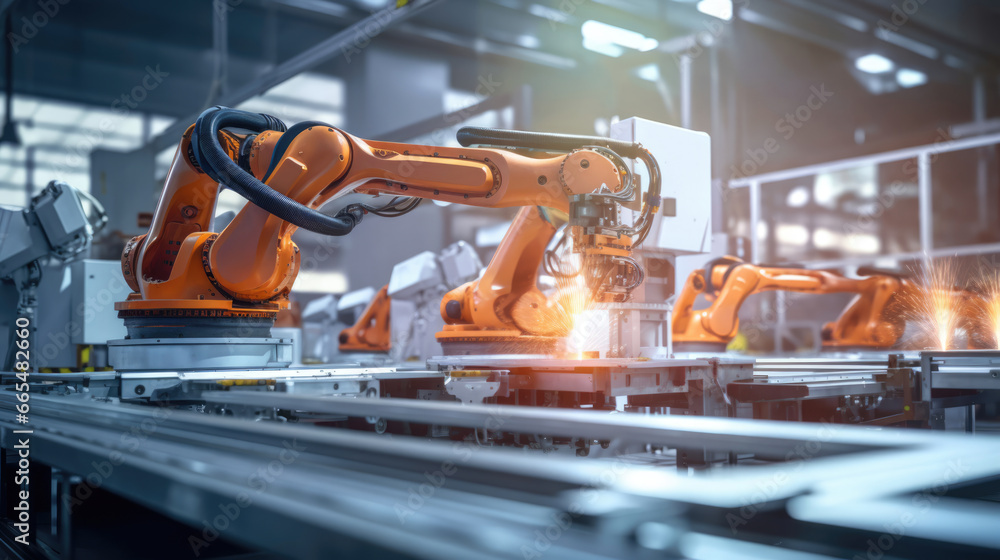 Cutting-edge robotics ensuring top-tier efficiency in a modern factory