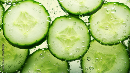 background of green cucumber slices photo