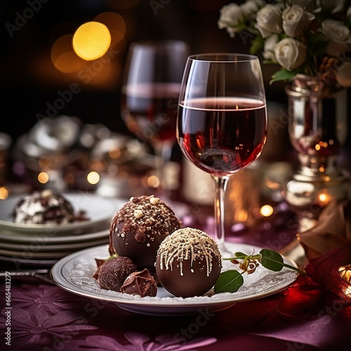 Overhead View of a Table Overflowing with Christmas Turrons and Decorations