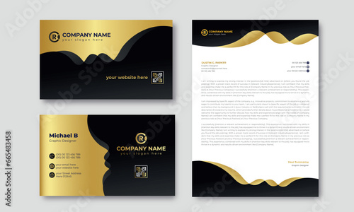 Modern clean business office stationery set design