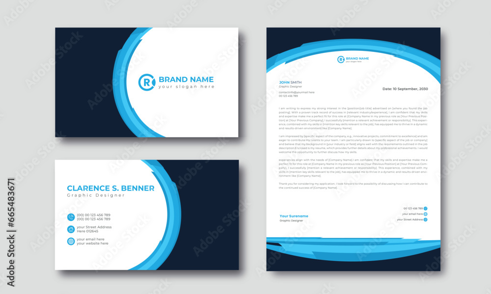 Set of letterhead and Business Card Set of letterhead and Business Card