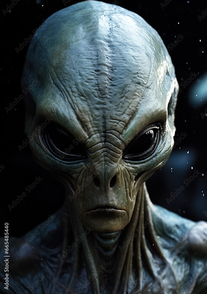 Intergalactic Gaze: A Poster Depicting a Grey Alien Looking into the Camera, Unveiling the Mysteries of Extraterrestrial Existence, Crafted by Generative AI Intergalactic Gaze: A Poster Depicting a Grey Alien Looking into the Camera, Unveiling the Mysteries of Extraterrestrial Existence, Crafted by Generative AI