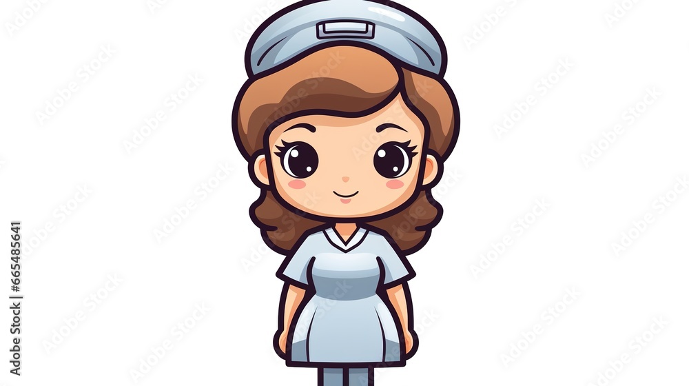 nurse cartoon character wearing a hat