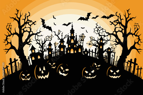 Simple, yet terrifying black-and-white silhouette of a cartoonish vector.