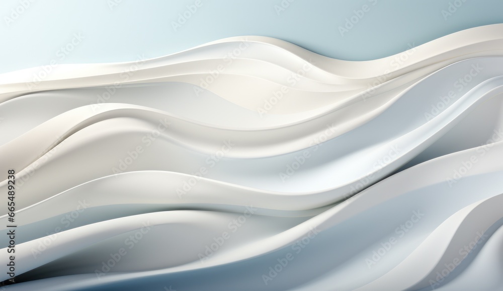 Fototapeta premium 3D wave gentle background wallpaper white and blue blank bend soft