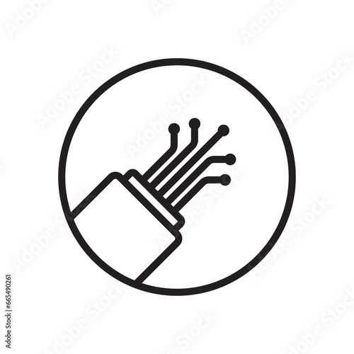 Fiber optic cable icon trendy style illustration on white background.
