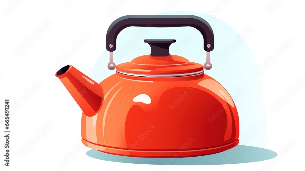 illustration of red kettle 