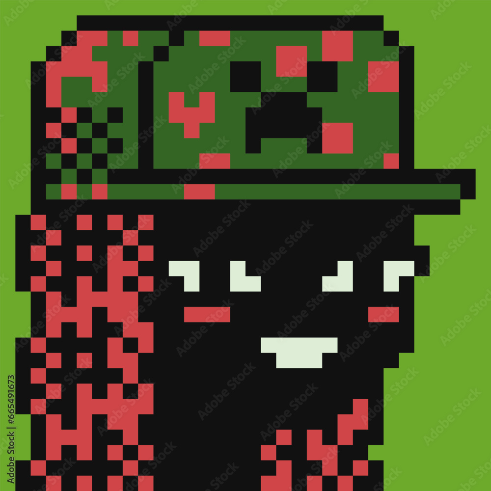 Fashion girl character in cap. Pixel art. Flat style. Avatar, portrait, profile picture. Design of 80s. African American young fashion woman. Game assets. 8-bit. Isolated vector illustration. Fashion girl character in cap. Pixel art. Flat style. Avatar, portrait, profile picture. Design of 80s. African American young fashion woman. Game assets. 8-bit. Isolated vector illustration.