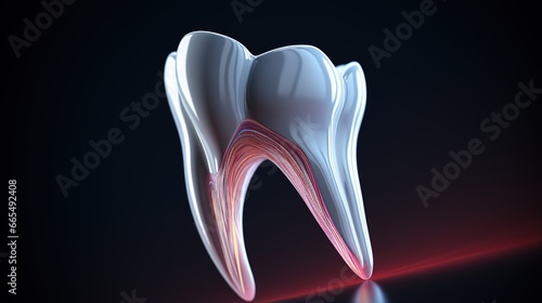 3d render illustration of tooth anatomy isolated on black background