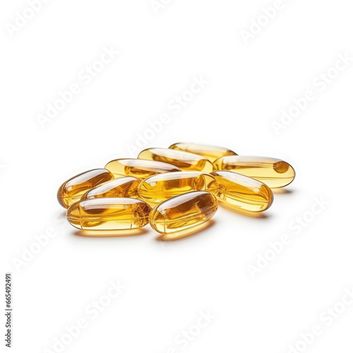 A group of Omega 3 capsules