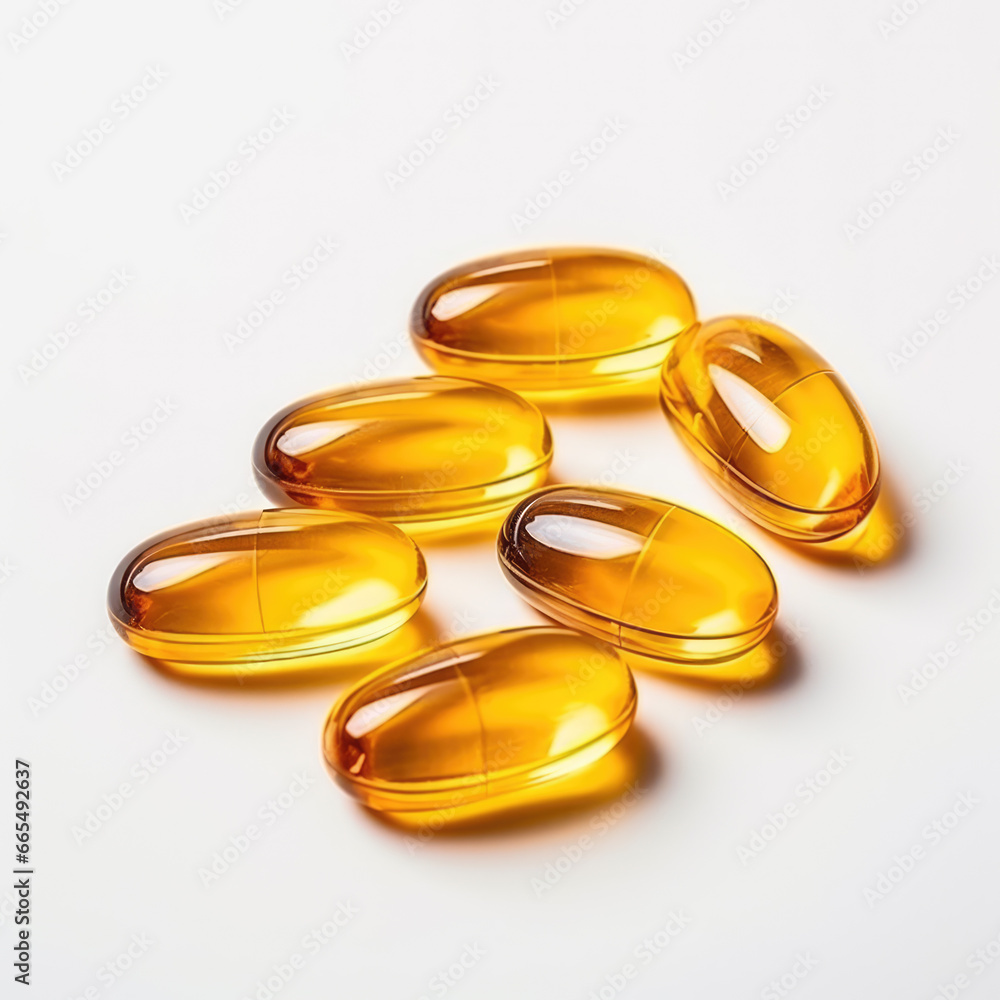 A group of Omega 3 capsules A group of Omega 3 capsules