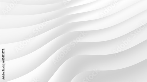 Bright white grey curve wave flowing. Abstract minimal design 3d background.