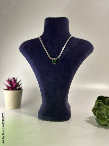 Emerald necklace display mannequin