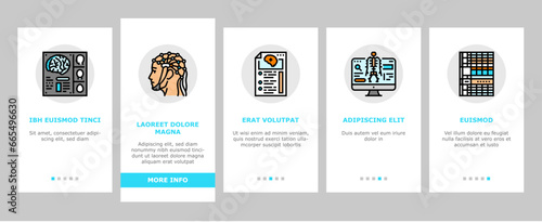brain neurologist doctor onboarding mobile vector health neurology, medical hospital, technology nerve, surgery patient, medicine brain neurologist doctor illustrations