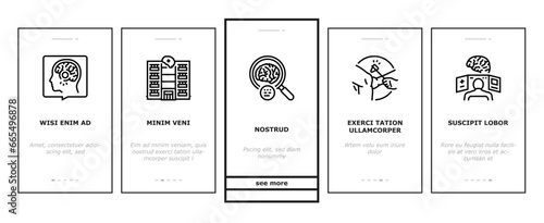 brain neurologist doctor onboarding mobile vector health neurology, medical hospital, technology nerve, surgery patient, medicine brain neurologist doctor illustrations