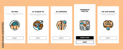 brain neurologist doctor onboarding mobile vector health neurology, medical hospital, technology nerve, surgery patient, medicine brain neurologist doctor illustrations