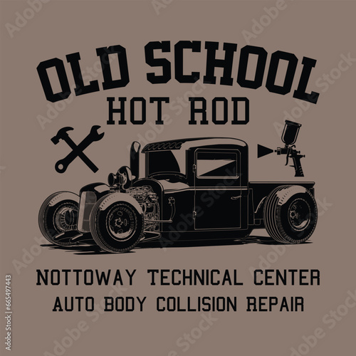 Old School Hot rod t shirt design