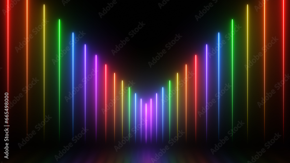 3d render, Abstract colorful neon background with glowing lines 3d render, Abstract colorful neon background with glowing lines