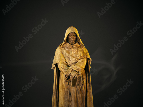 Canvastavla Giordano Bruno statue Campo Dei Fiori square, Rome, Italy
