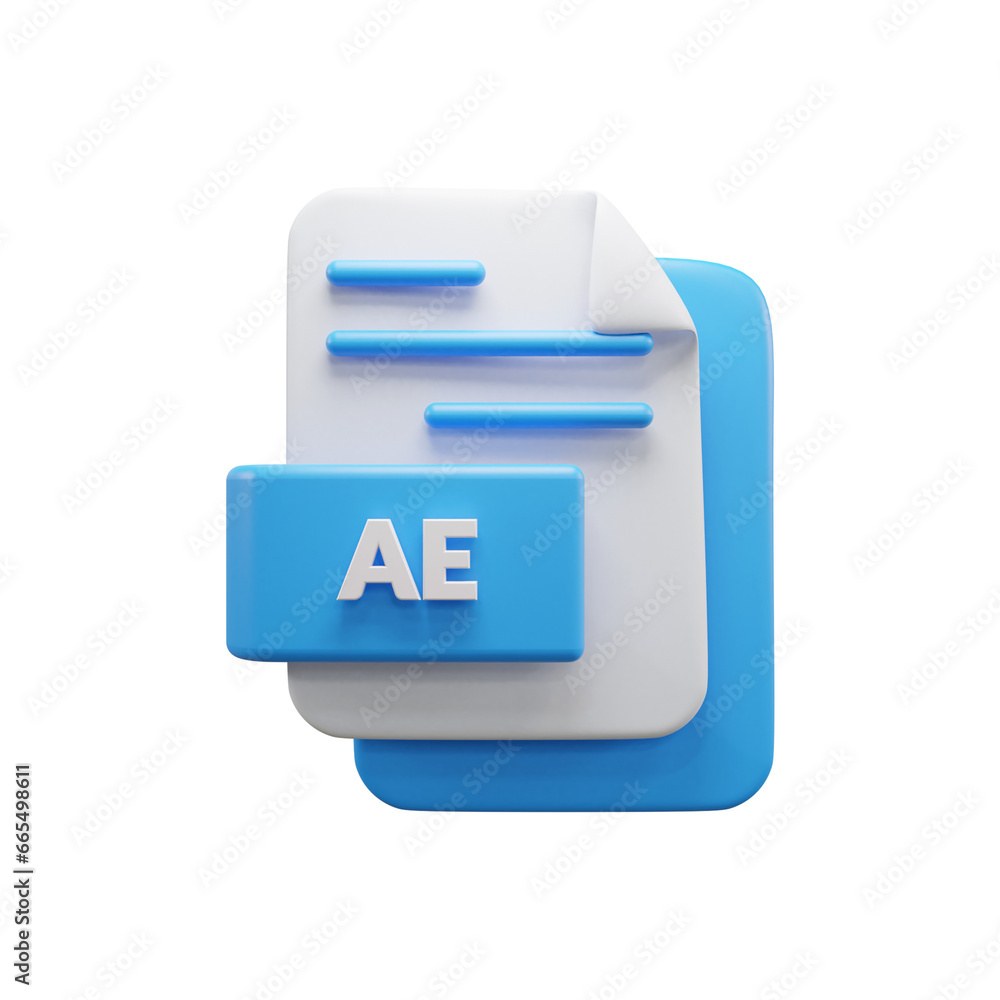 AE file 3d icon or AE file 3d icon illustration AE file 3d icon or AE file 3d icon illustration