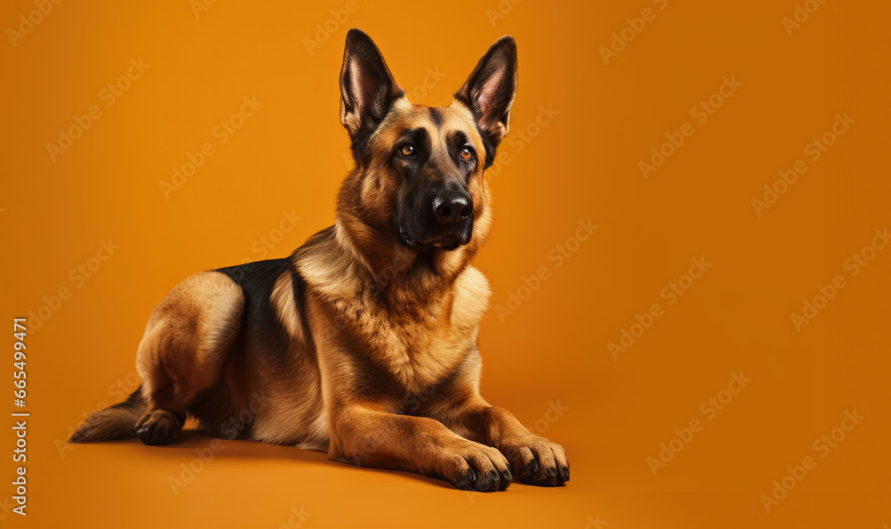Obraz premium Adorable and fluffy dogs posing on a pristine, uncluttered background, exuding pure charm and lovable personalities in every frame