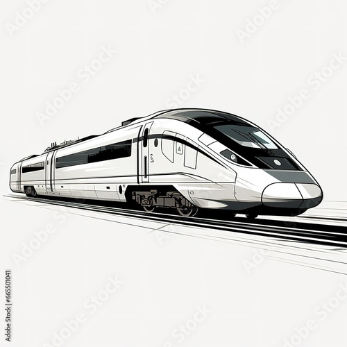 illustration of high speed rail train in motion