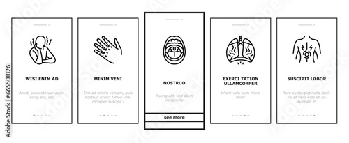 disease symptom health onboarding mobile vector epidemic medicine, sick infection, corona heart, pain, patient infographic, stroke disease symptom health illustrations
