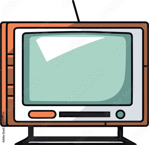 Minimalistic vector illustration of a colorful, comic-style flatscreen TV.