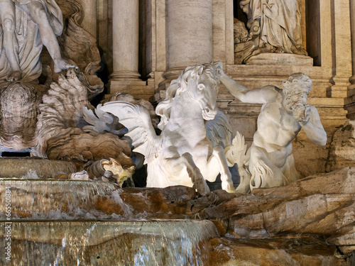 Fontana di Trevi horse statue fountain, Roma, Italy photo