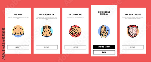 disease symptom health onboarding mobile vector epidemic medicine, sick infection, corona heart, pain, patient infographic, stroke disease symptom health illustrations