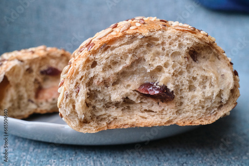 wholegrain bread with raisins and nuts