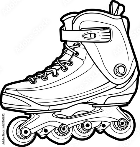 outline illustration of skates for coloring page